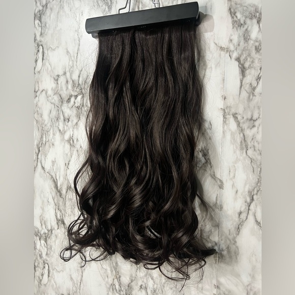 Clip in Hair Extensions Long Wavy Black  Brown,  Hair Extensions   20 In - Picture 1 of 8